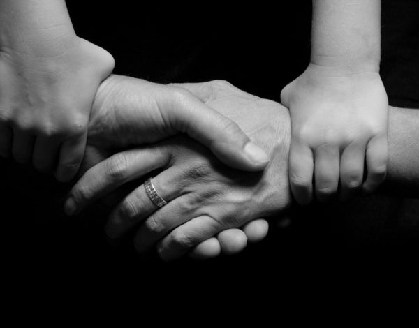 black-and-white-child-connected